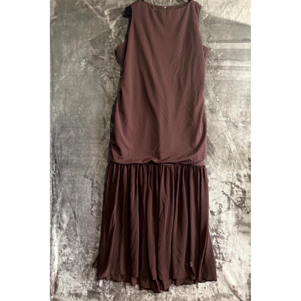 Show Me Your Mumu Tiered Aria Maxi Dress Womens 2X Brown Ruched Side Ruffle Hem
